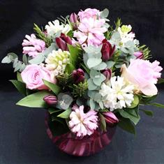 Tulip, Hyacinth and Rose bouquet